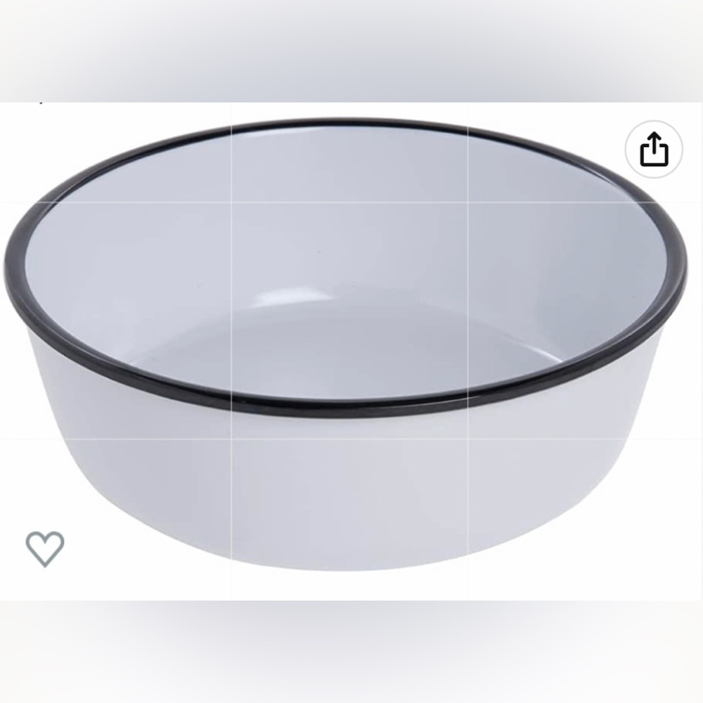 HUBERT® Serving Bowl Enamelware Look Melamine White/Black
8 9/10" Dia x 3" D